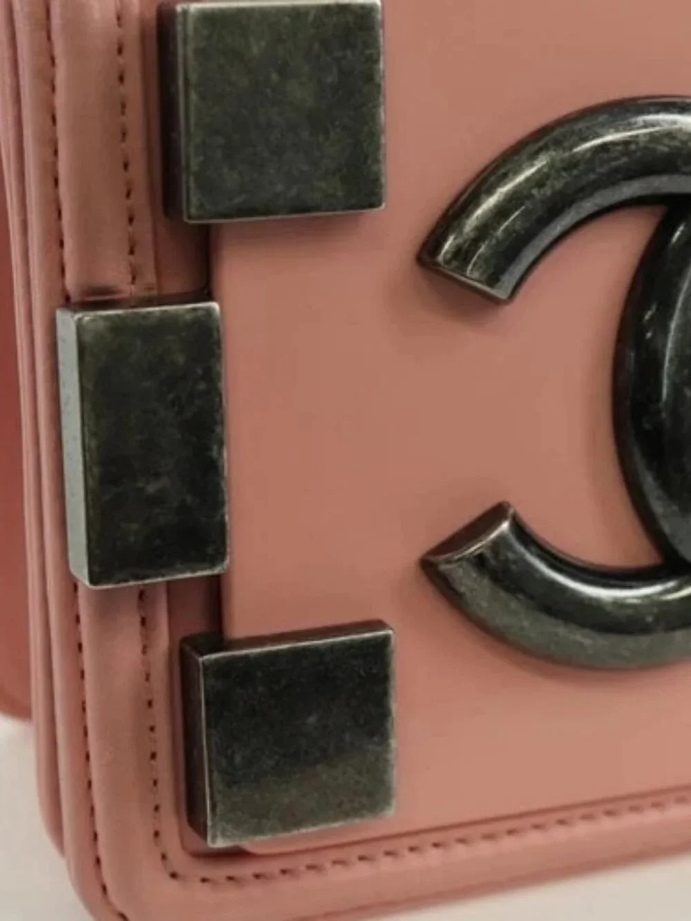CHANEL Matelasse Lego Boy Chain Shoulder Bag Lamb Skin Pink CC Auth 172559SAM